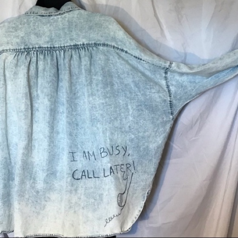 Zara Basic Z1975 Denim Shirt I AM BUSY CALL LATER